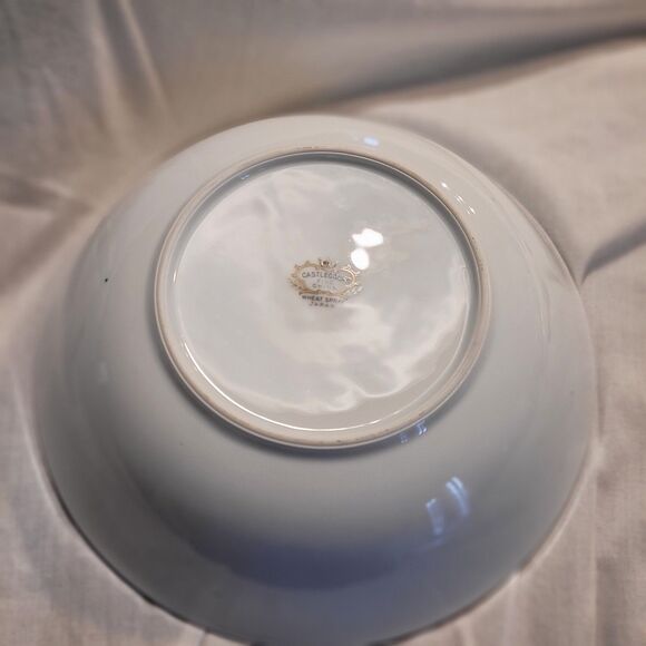 CastleCourt Fine China Wheat Spray Pattern Serving Bowl, Japan Silver Trim - Picture 4 of 5